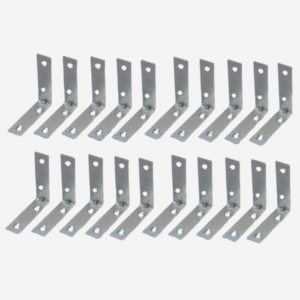 Merriway® Bright Zinc Plated Steel Corner Braces Brackets Plates, 50mm 20 Pcs